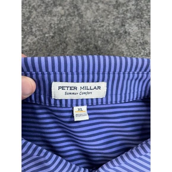 Peter Millar Summer Comfort Polo Shirt Mens XL Blue Performance Streamsong Golf - Picture 6 of 10